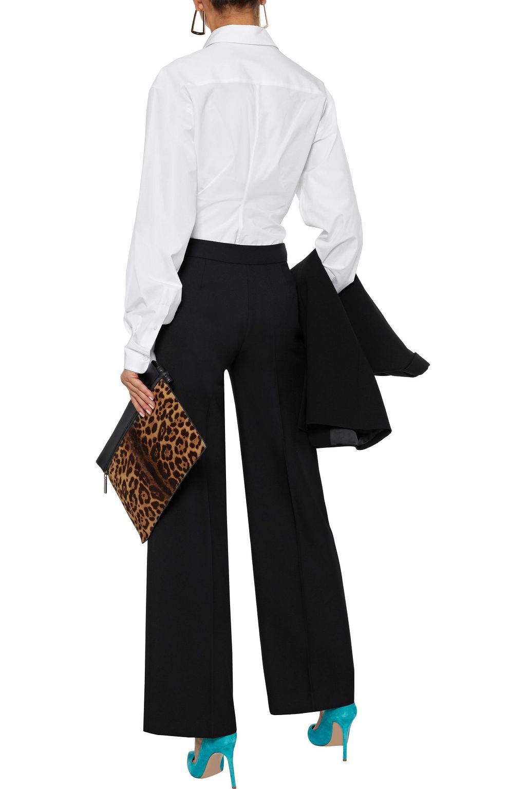 VICTORIA BECKHAM Wool-twill wide-leg pants