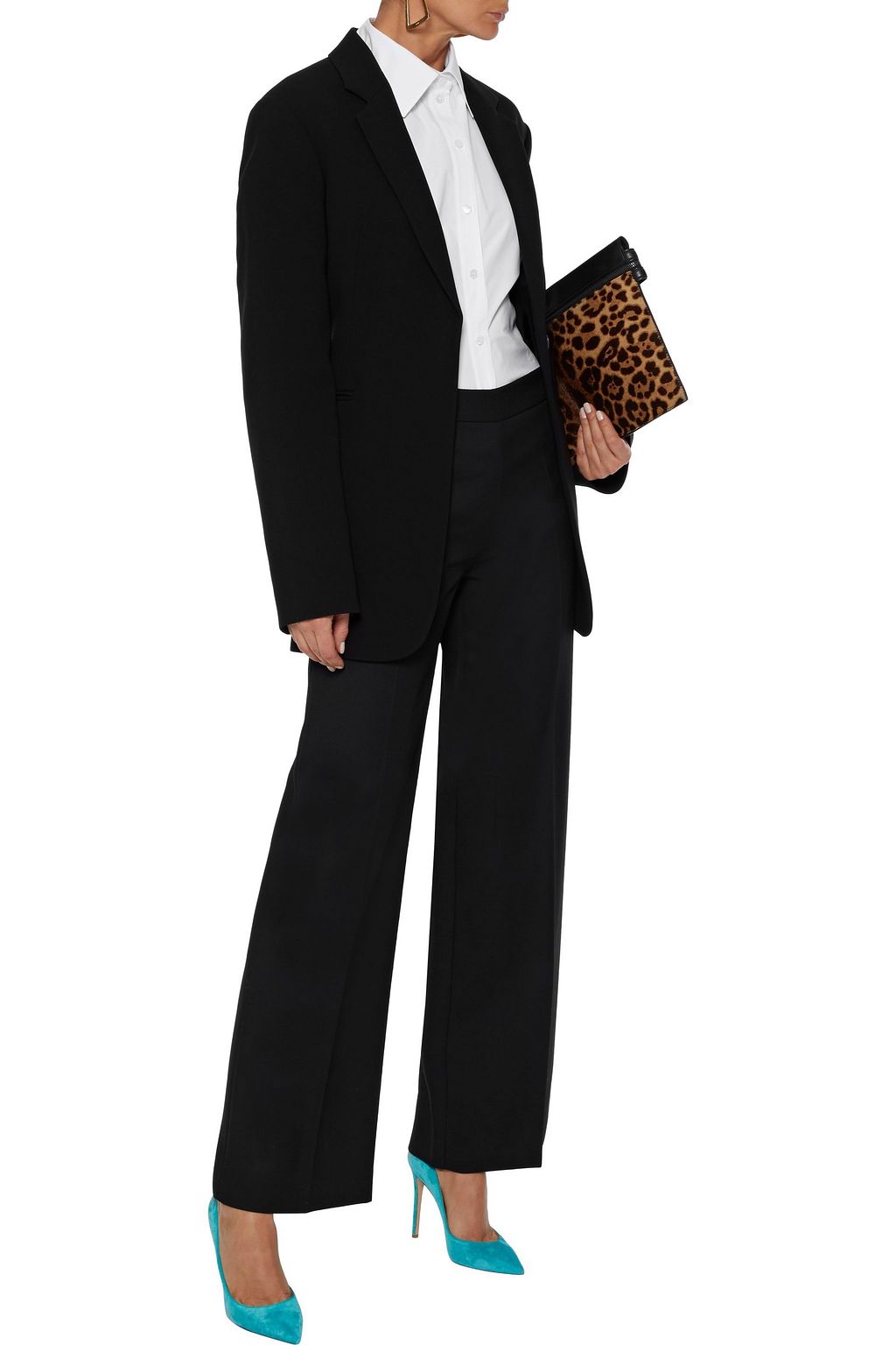 VICTORIA BECKHAM Wool-twill wide-leg pants