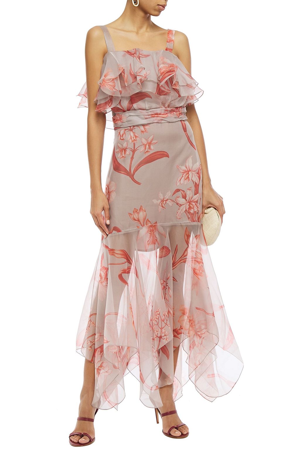 JOHANNA ORTIZ Hula Dance ruffled floral-print silk-organza midi dress