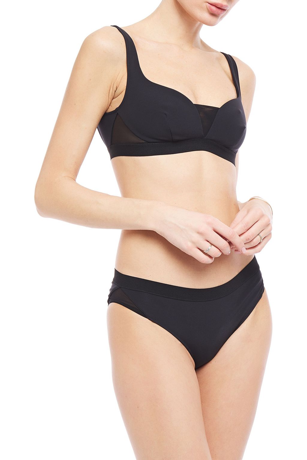 STELLA MCCARTNEY Graphic Scuba mesh-trimmed mid-rise bikini briefs