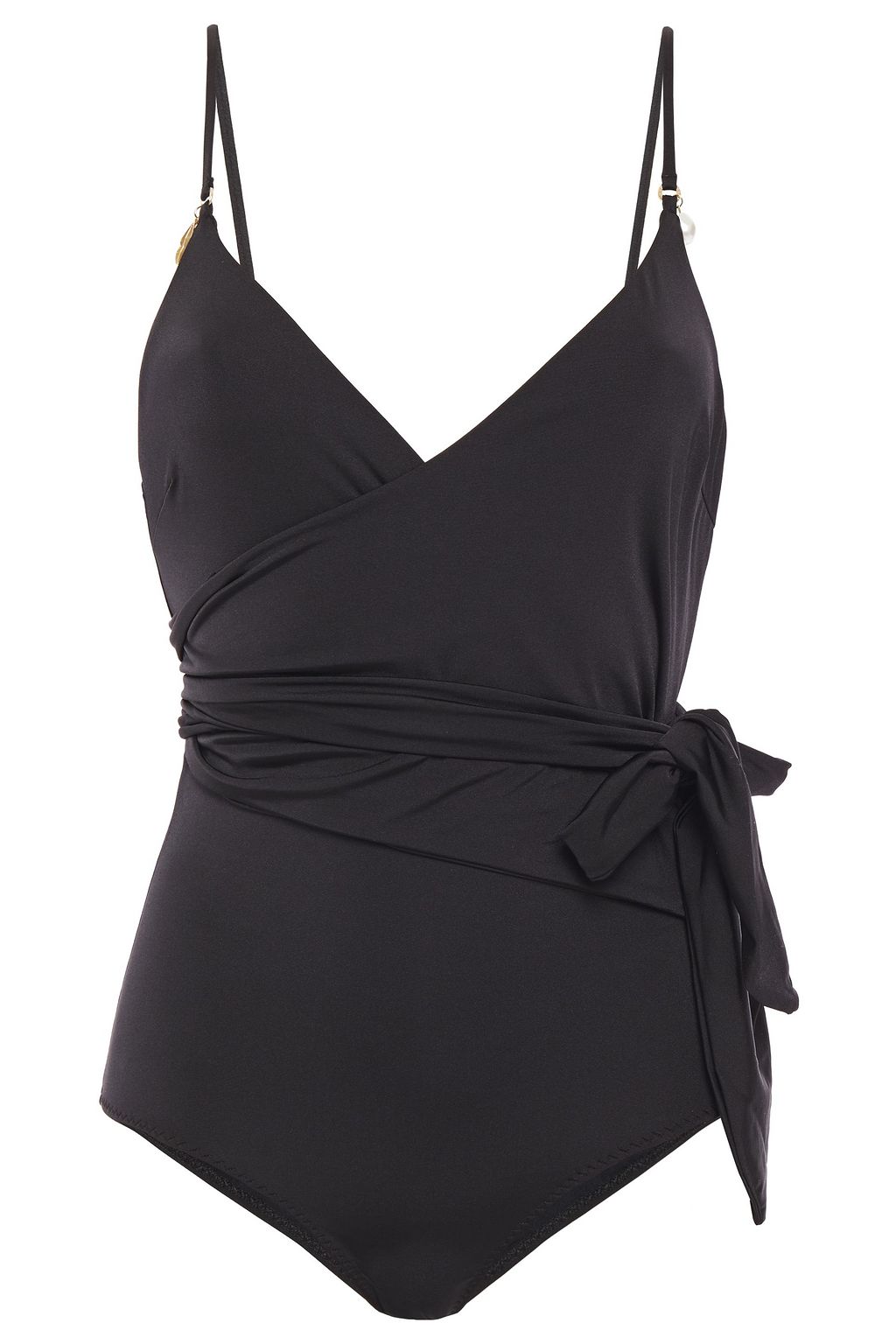 black belted swimsuit