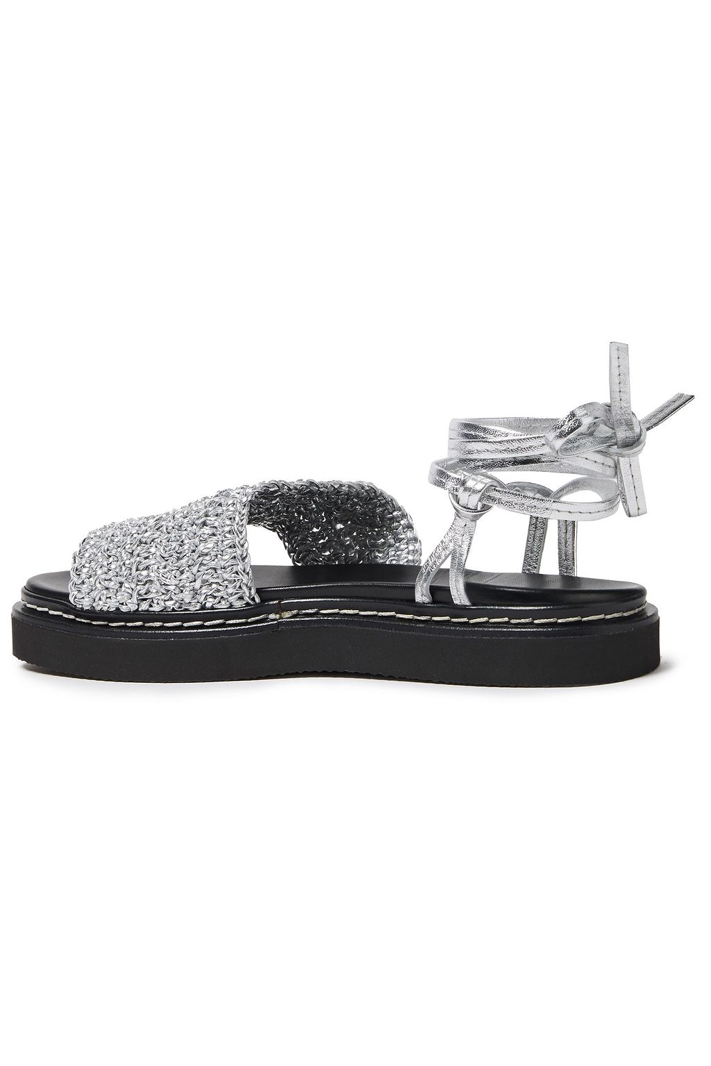 3.1 PHILLIP LIM Braided metallic leather platform sandals