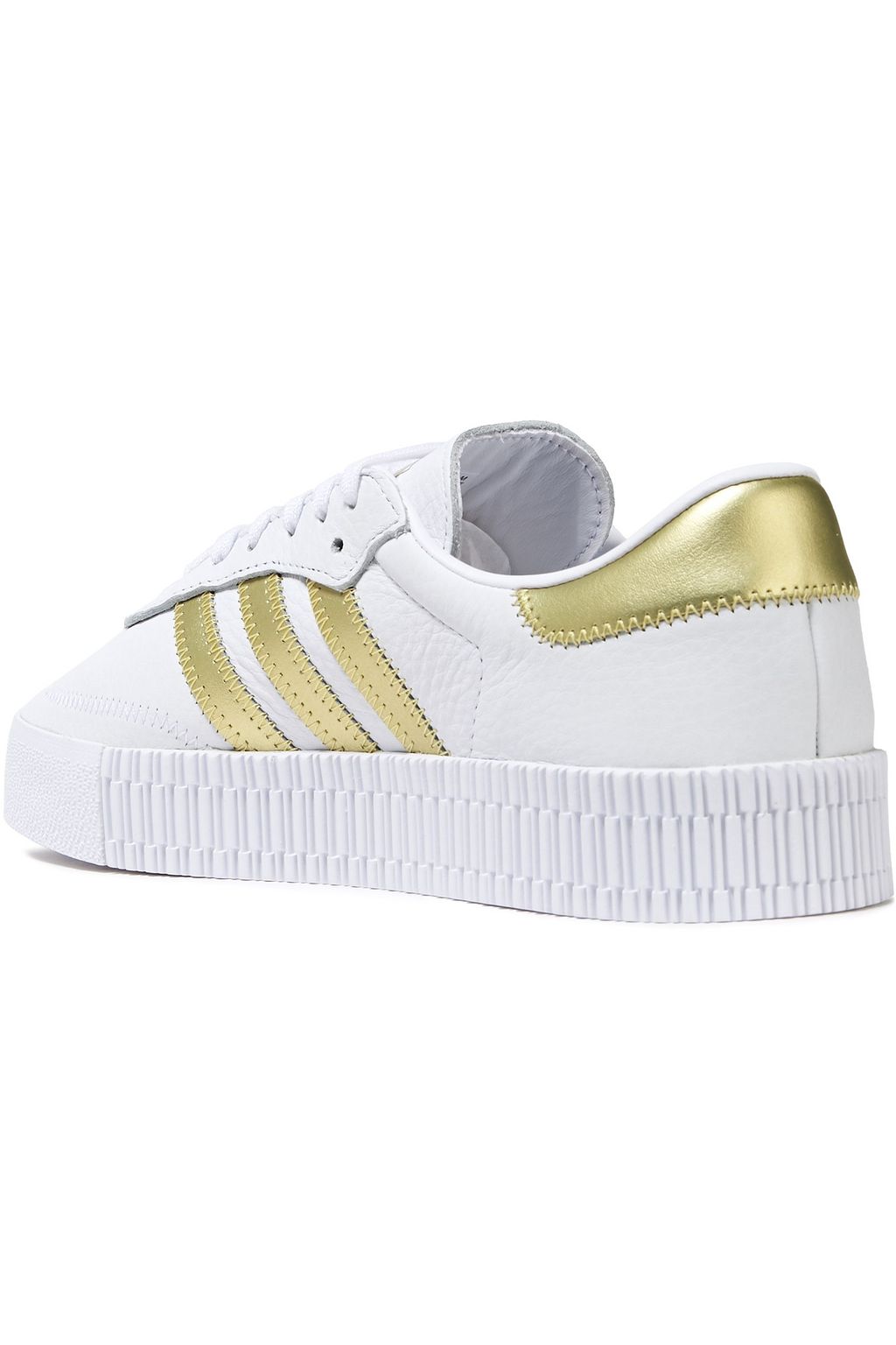 ADIDAS ORIGINALS Metallic-trimmed leather sneakers