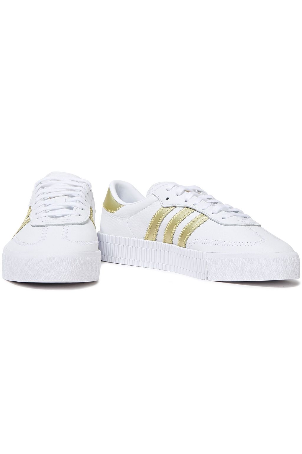 ADIDAS ORIGINALS Metallic-trimmed leather sneakers