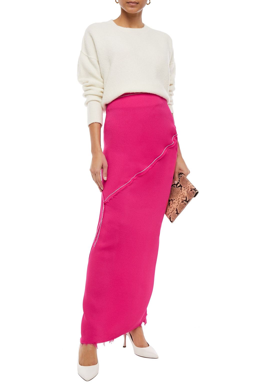 MARNI Gathered crepe maxi pencil skirt