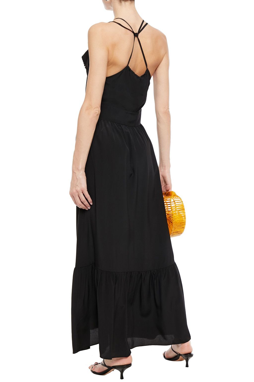VANESSA BRUNO Leda crochet-trimmed ruffled silk crepe de chine maxi dress
