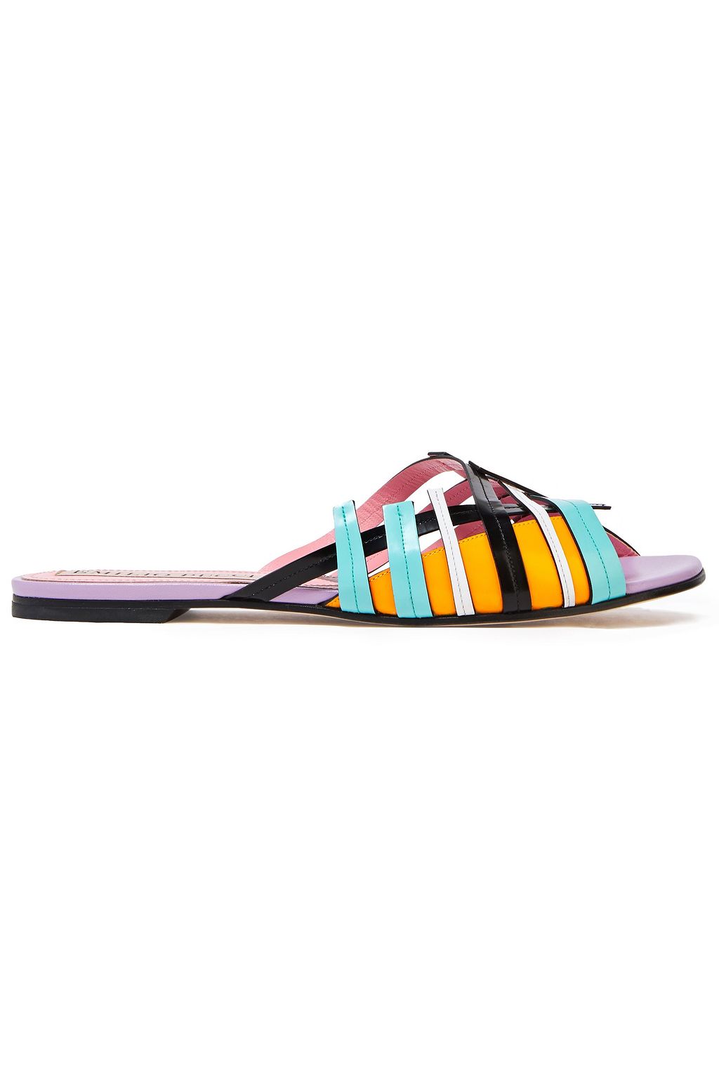 burberry color block leather slides
