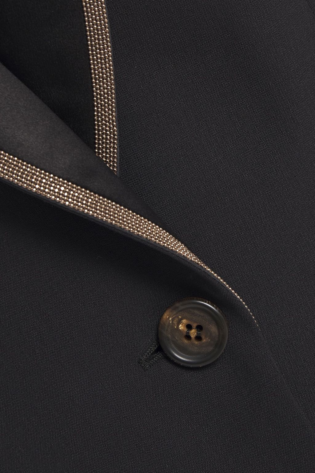 BRUNELLO CUCINELLI Bead-embellished satin-trimmed wool-blend blazer