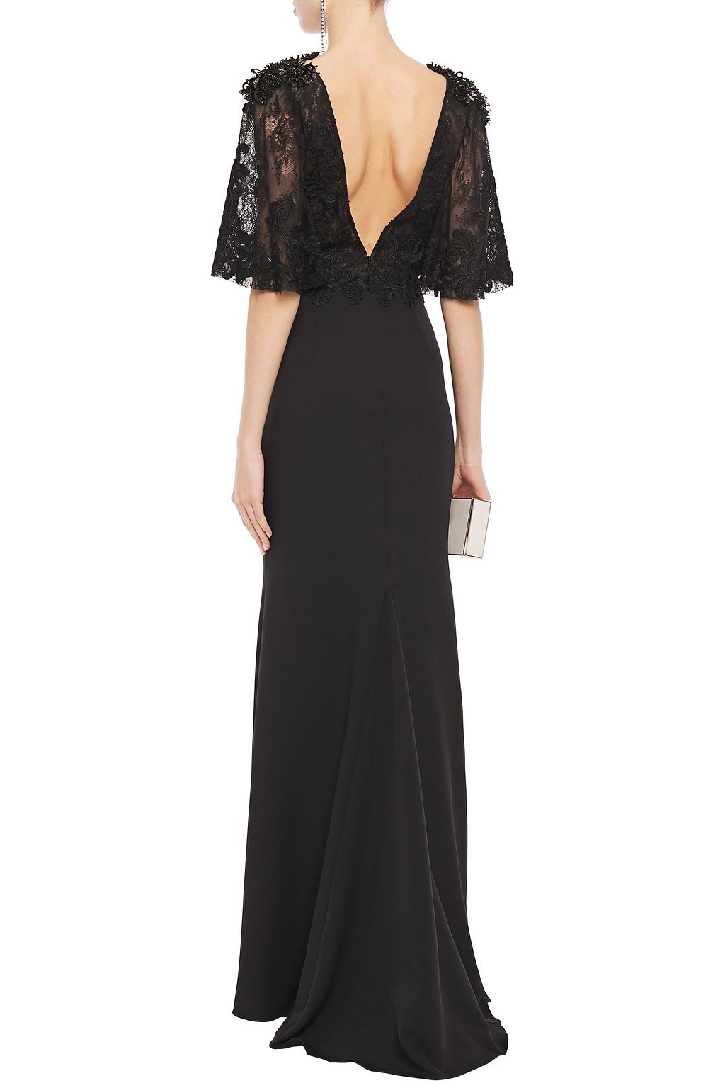 BADGLEY MISCHKA 장식 디테일 레이스 & 스트레치 캐디 가운