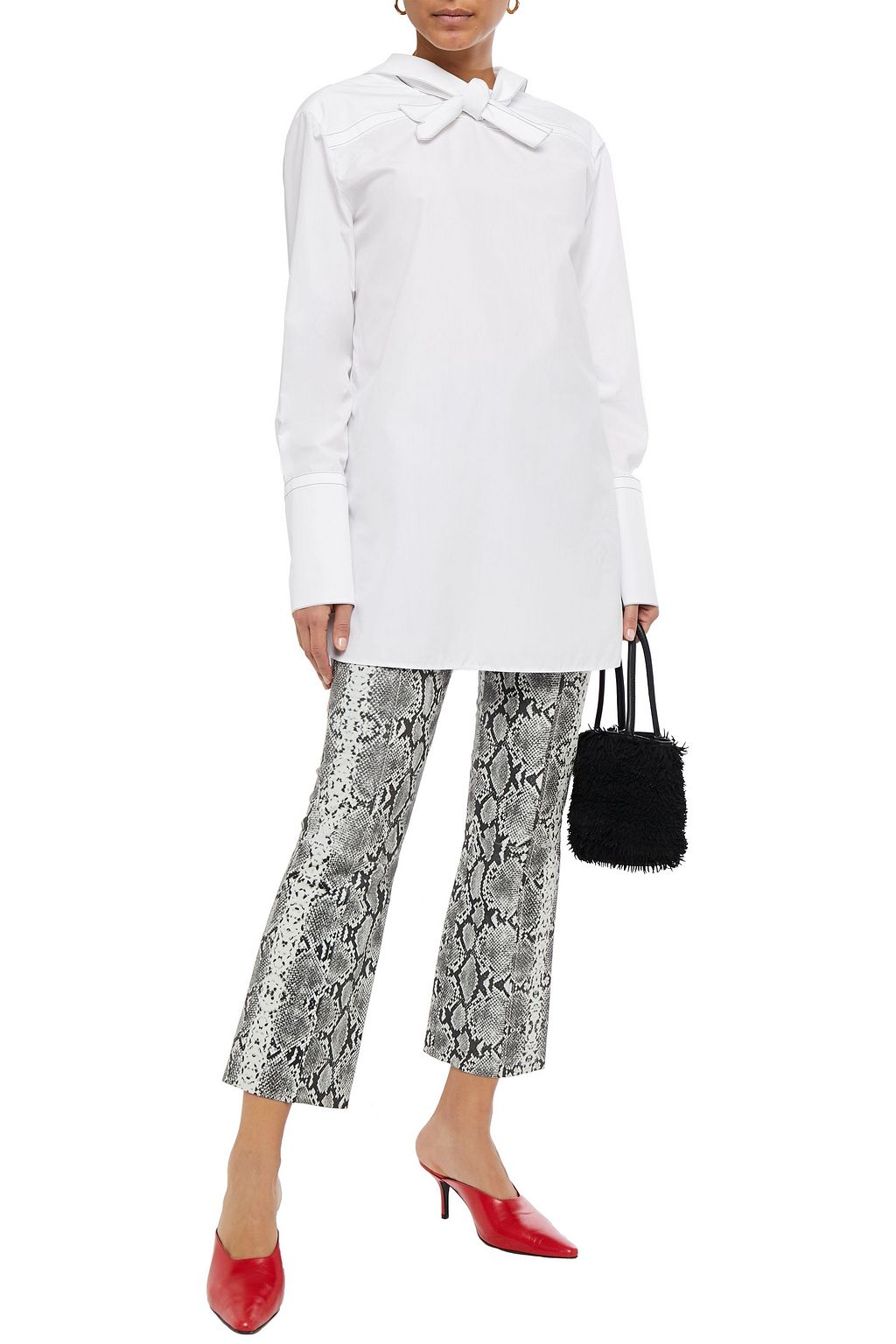 MARNI Lily knotted cotton-poplin shirt