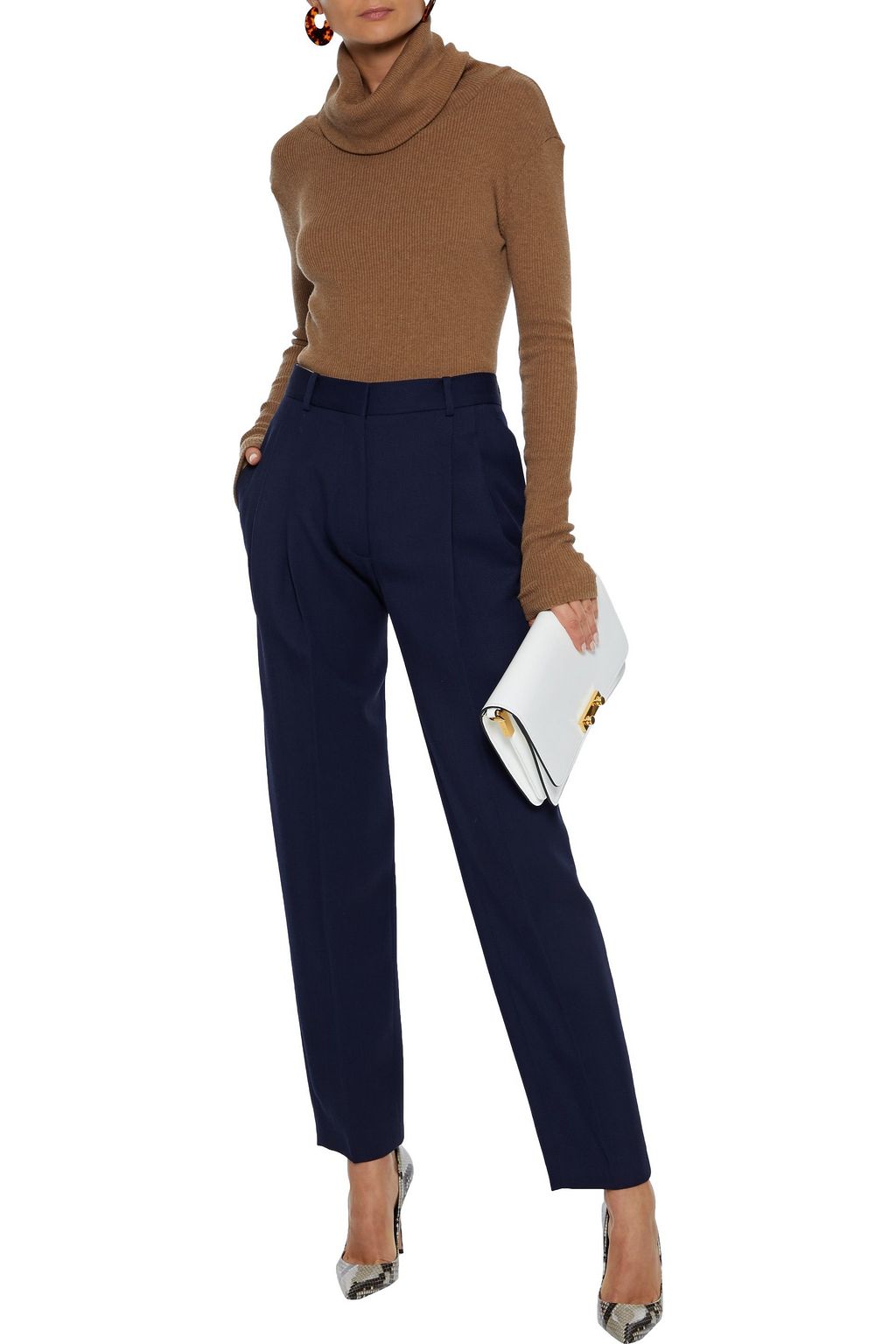 VICTORIA BECKHAM Wool-twill straight-leg pants