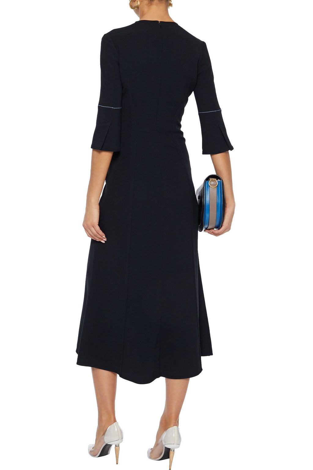 VICTORIA BECKHAM Fluted stretch-cady midi dress