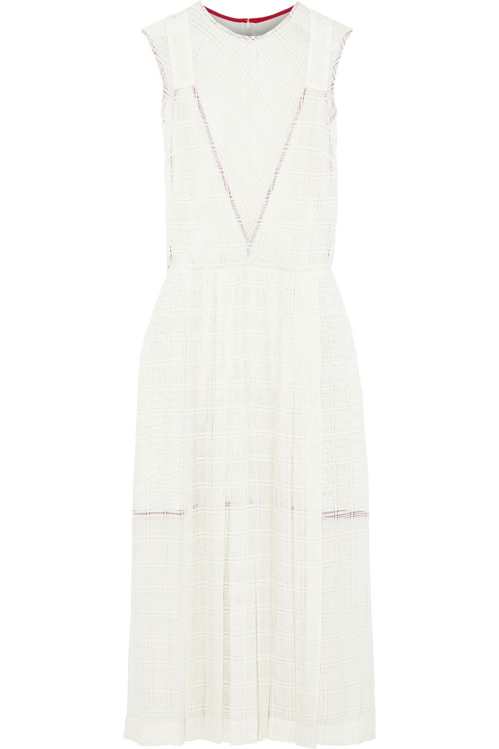 VICTORIA BECKHAM Pleated paneled woven midi dress | Sale up to 70% off ...