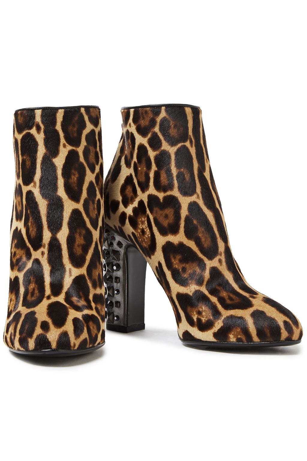 DOLCE&GABBANA Embellished leopard-print calf hair ankle boots