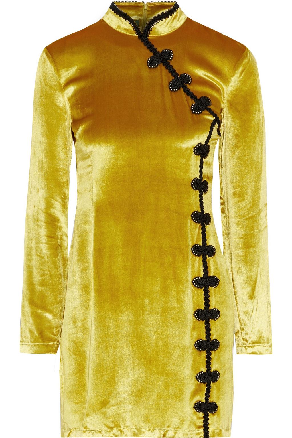 chartreuse velvet dress
