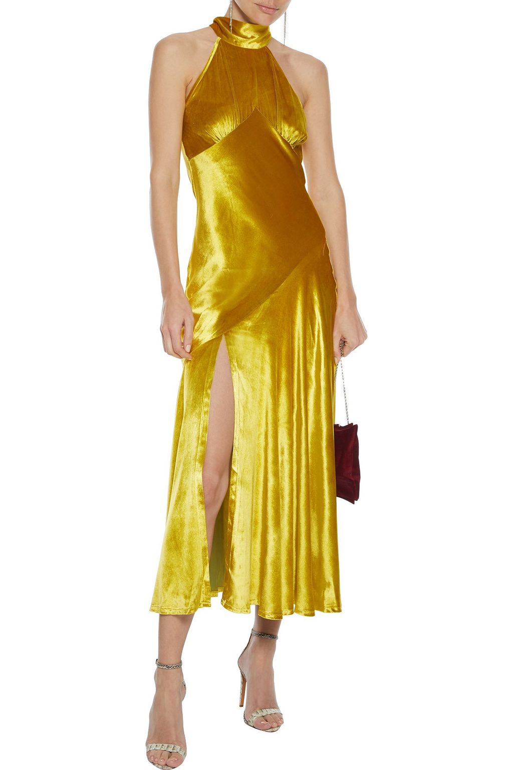 DE LA VALI Vivienne asymmetric silk-satin midi dress