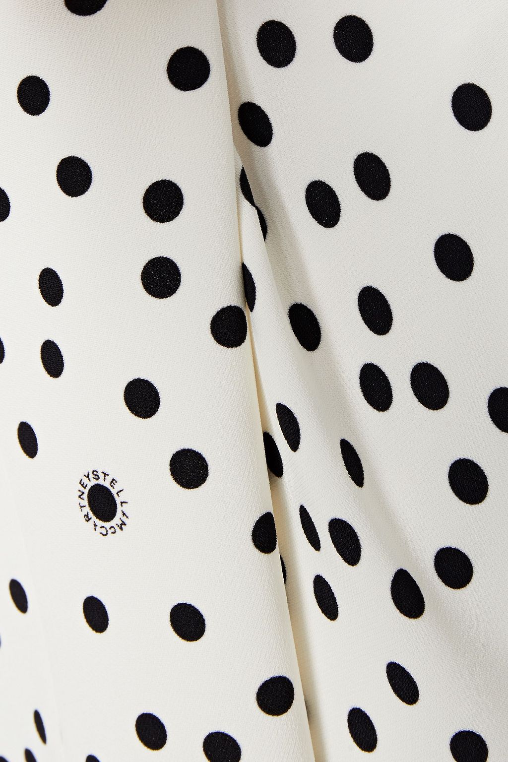 STELLA MCCARTNEY Fluted polka-dot crepe midi skirt