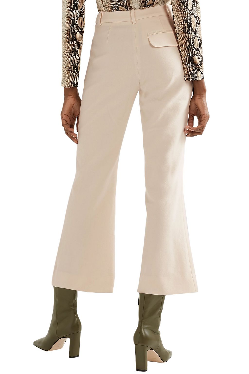 REJINA PYO Maeve cropped wool-twill flared pants