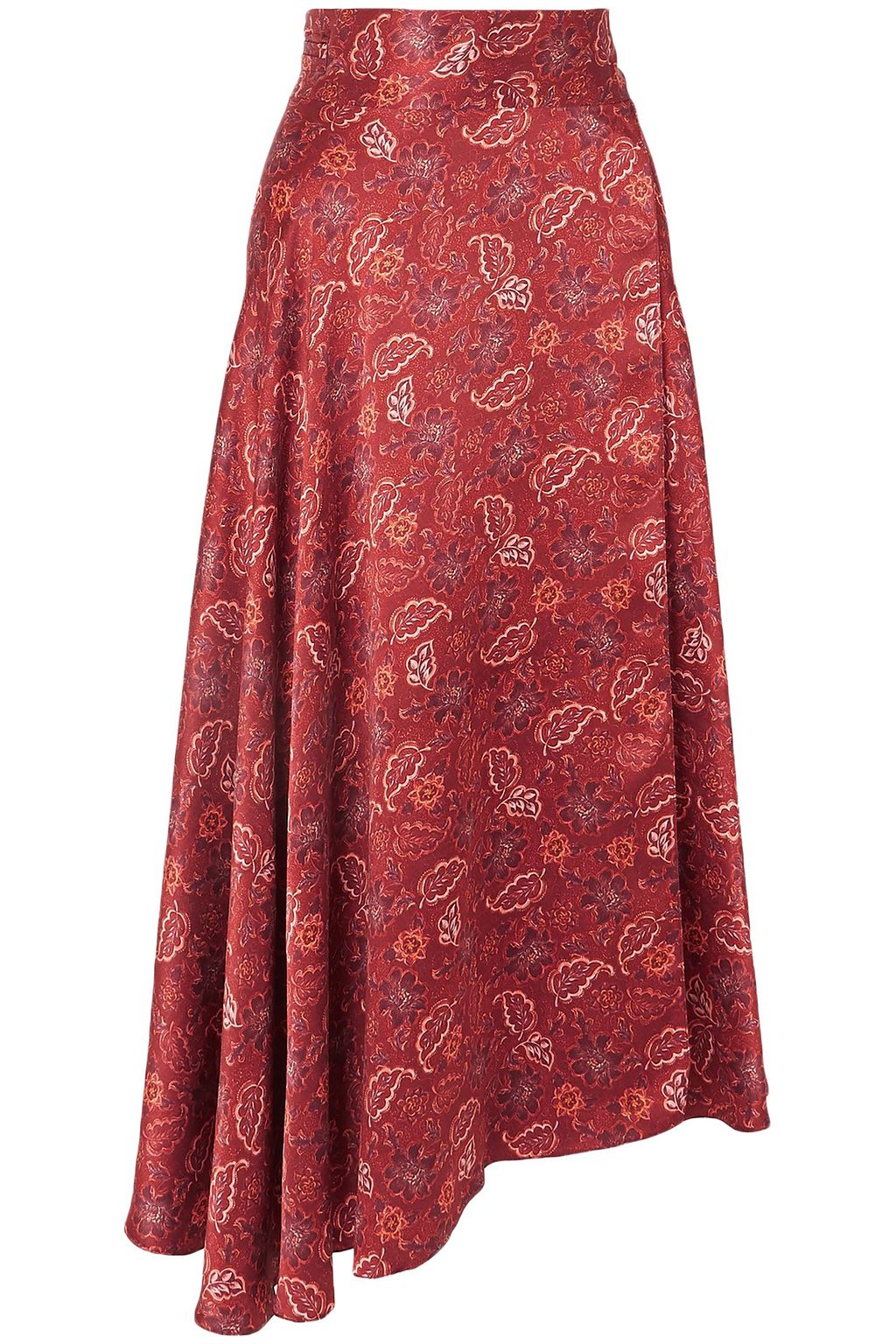 maroon floral skirt