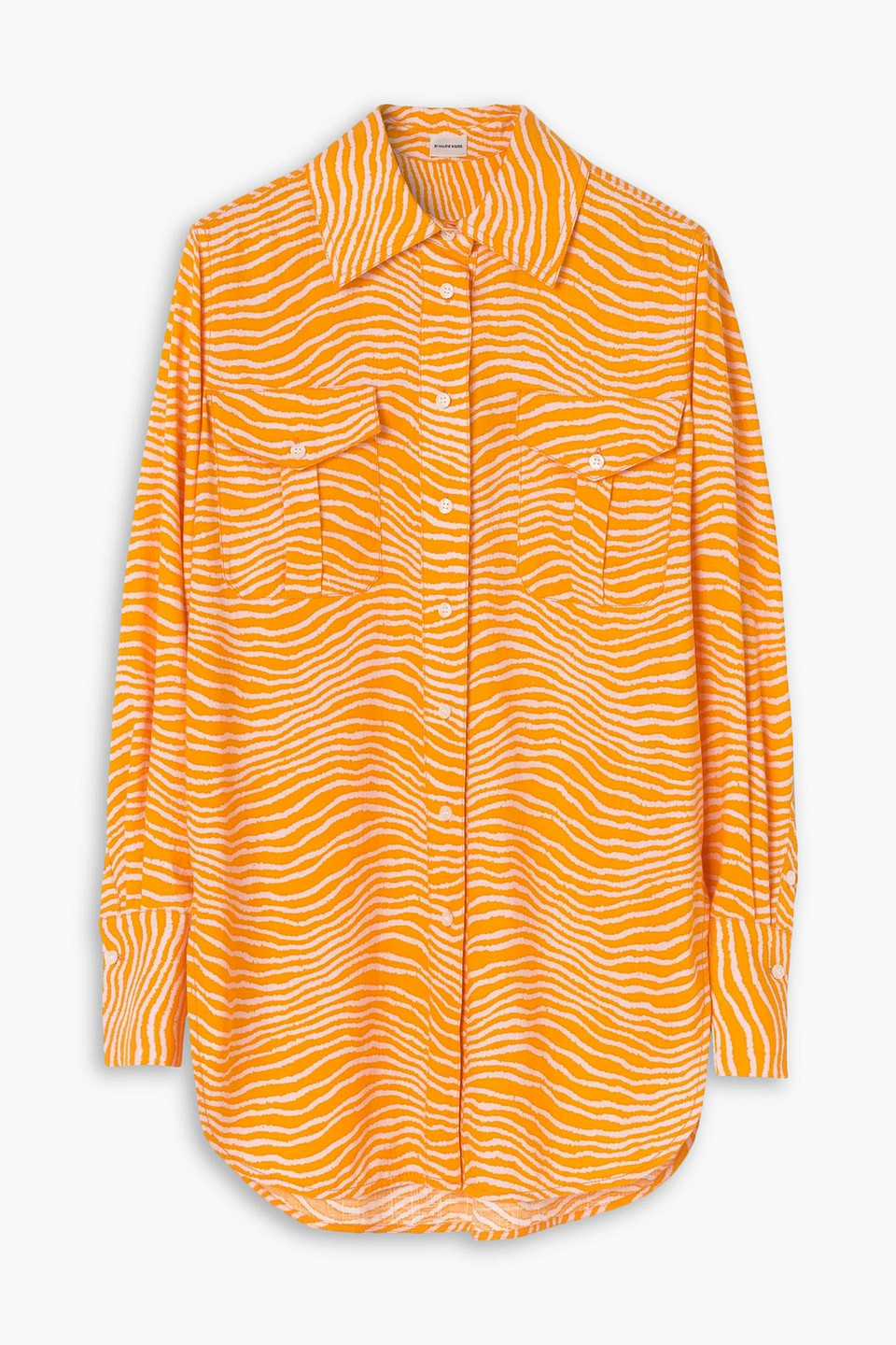 By Malene Birger Feeria Printed Crepe Shirt In Orange