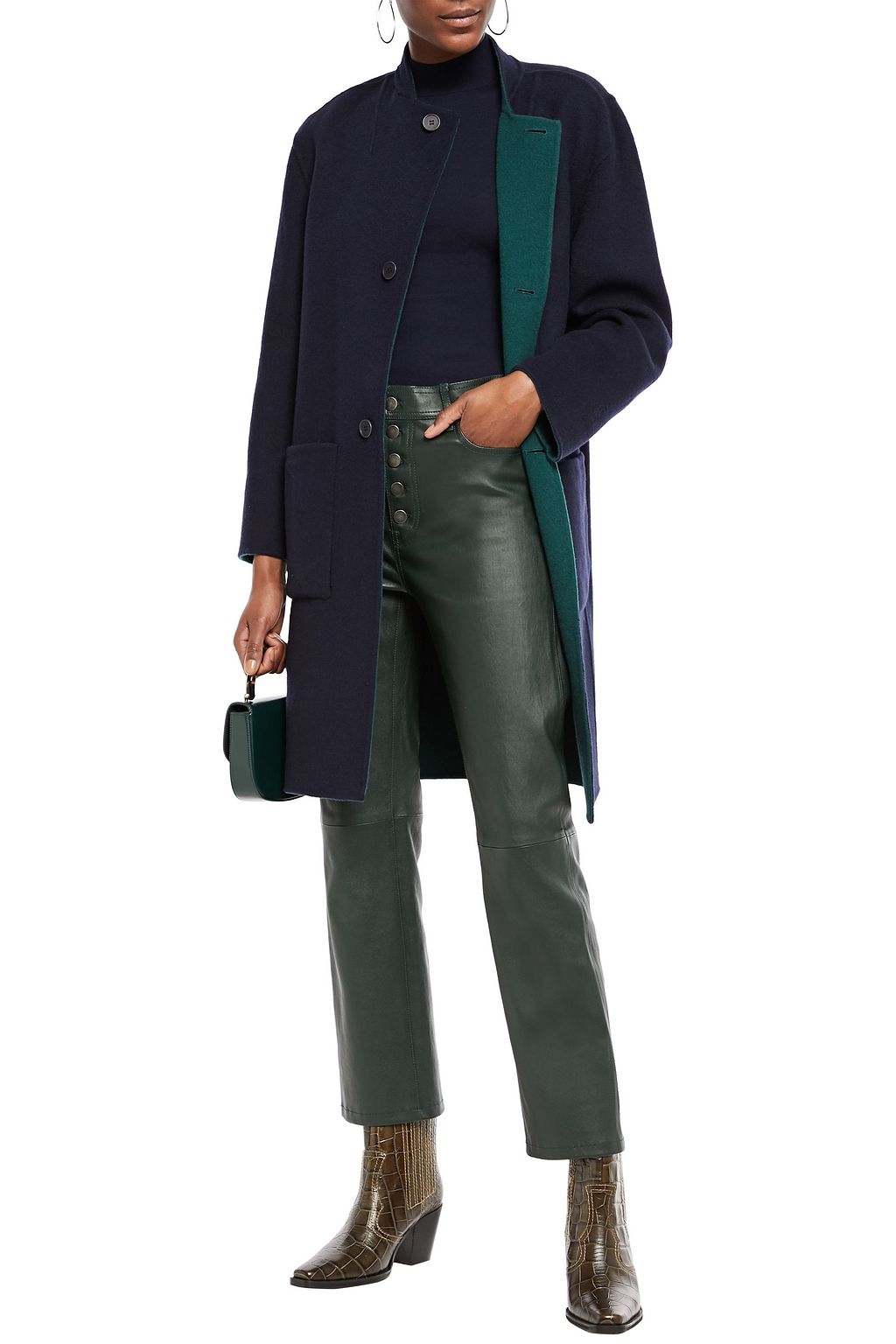 THEORY Reversible brushed wool-blend coat