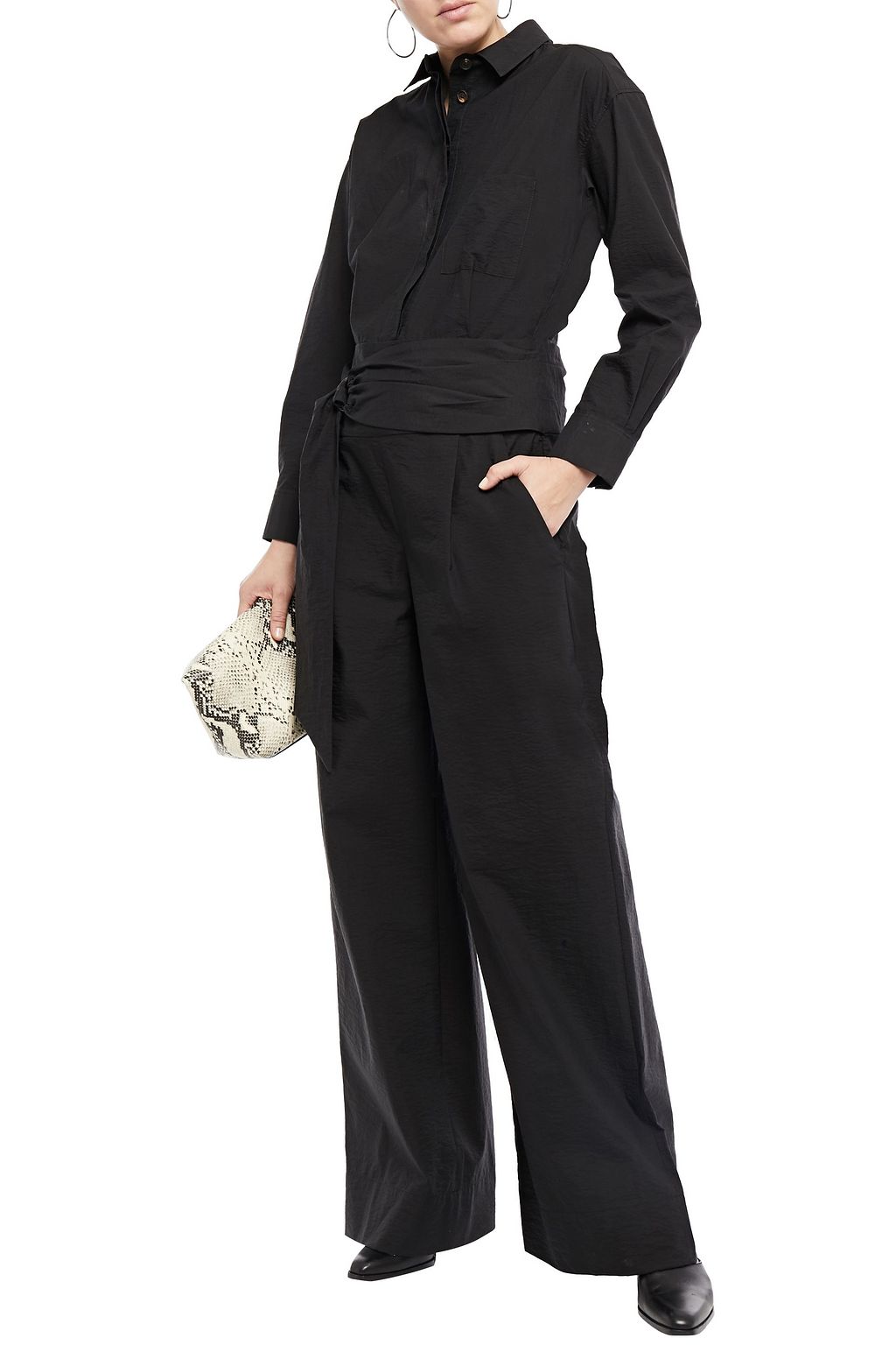 BRUNELLO CUCINELLI Cutout bead-embellished cotton-blend jumpsuit
