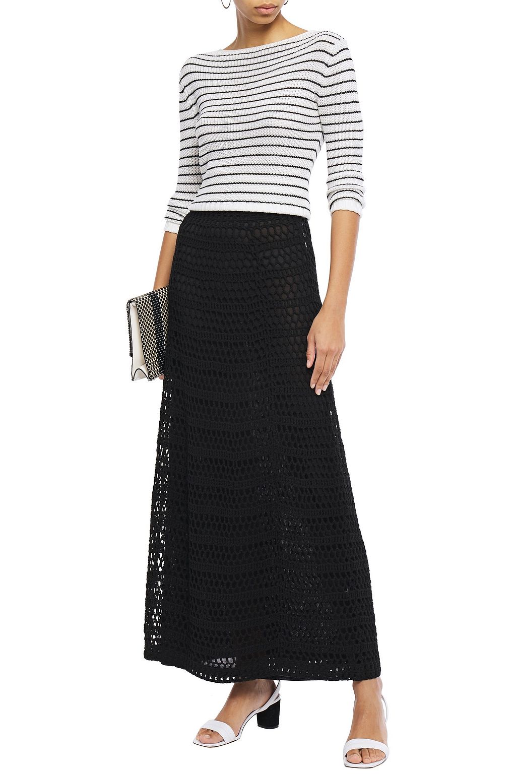 THEORY Crocheted cotton-blend maxi skirt
