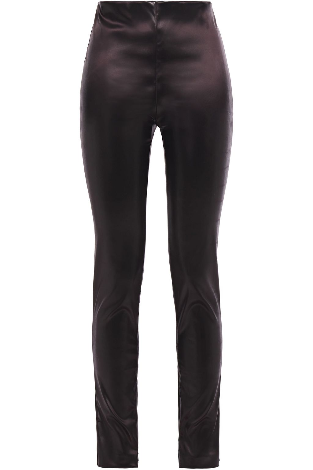 black satin skinny pants