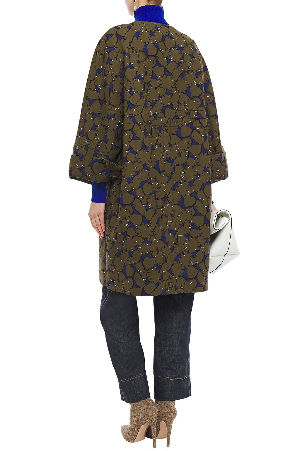 MARNI Printed wool-crepe coat