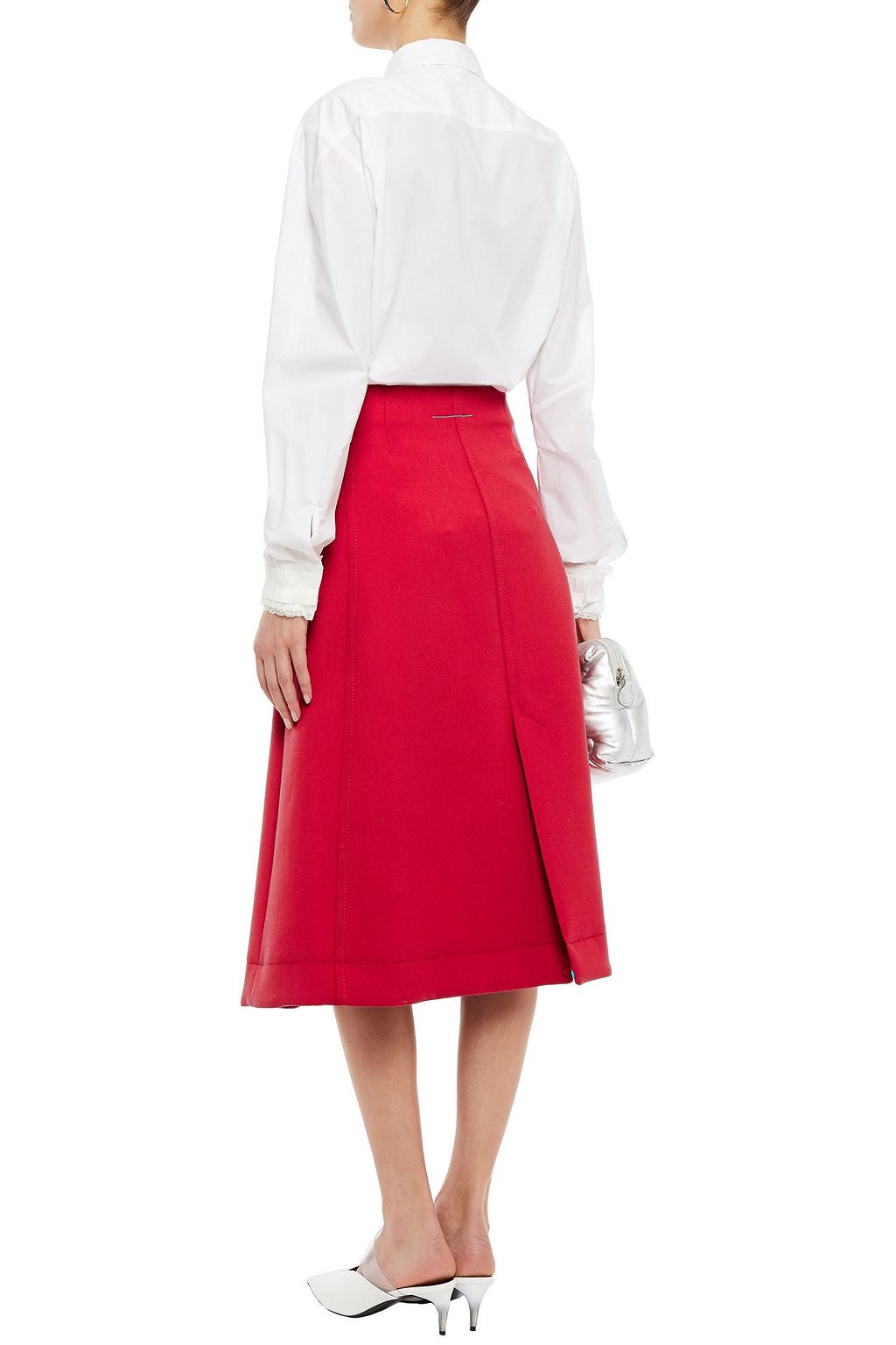 MM6 MAISON MARGIELA Lace-trimmed cotton-poplin shirt