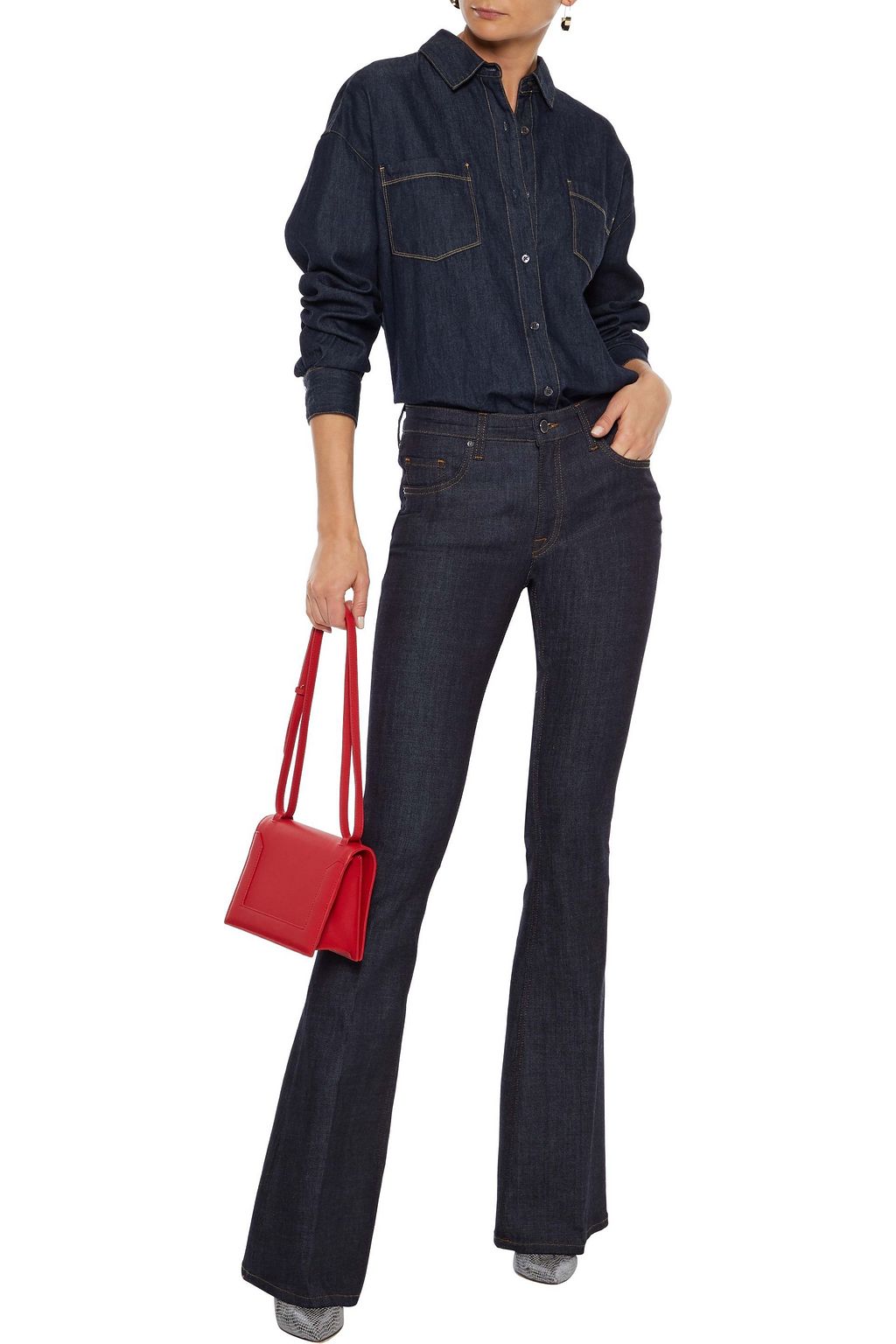 VICTORIA, VICTORIA BECKHAM Mid-rise flared jeans