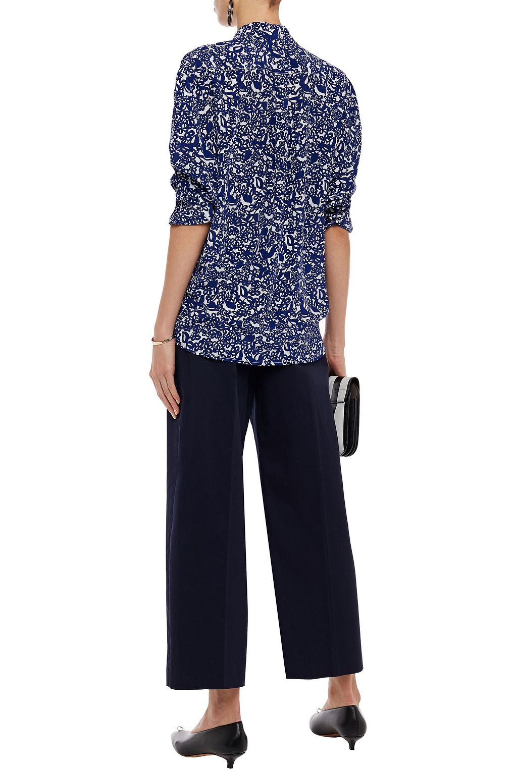 MARNI Printed silk-crepe shirt