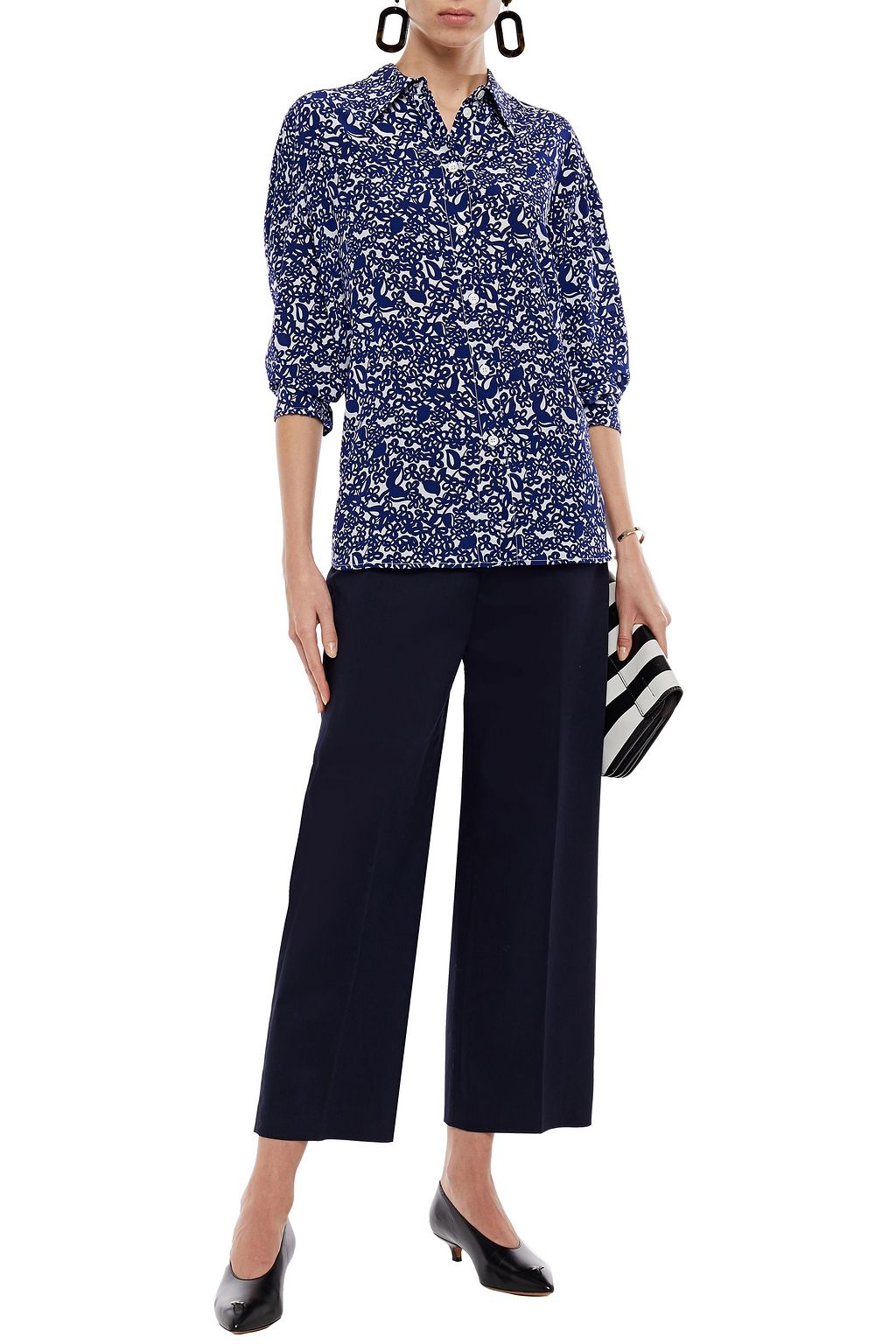 MARNI Printed silk-crepe shirt