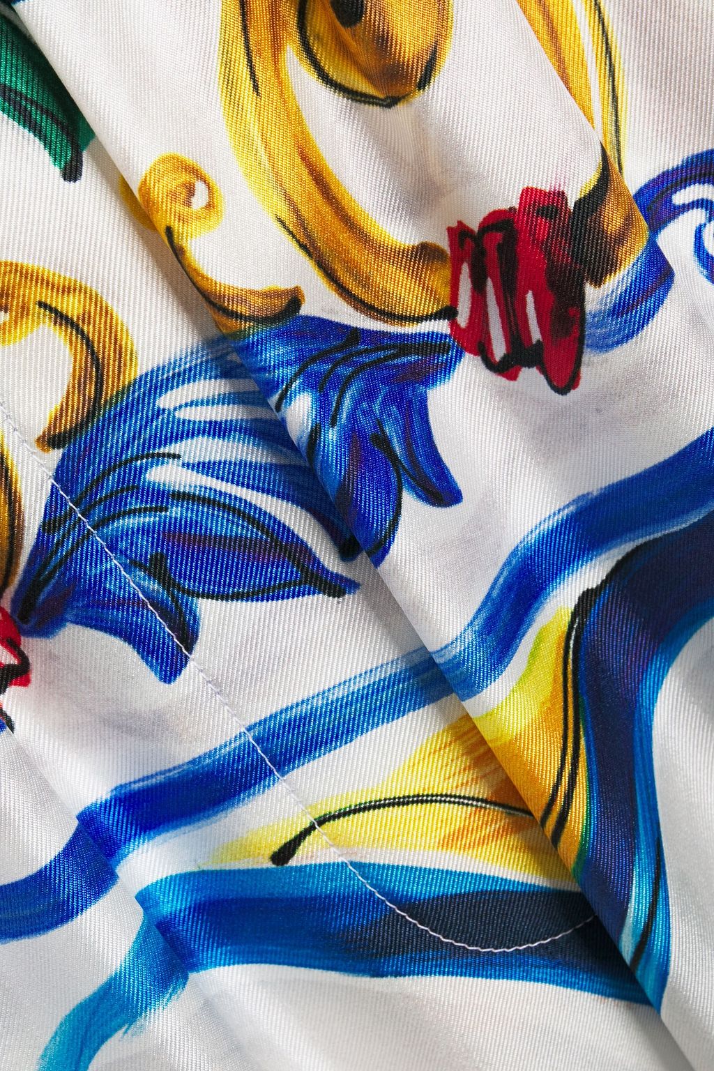 DOLCE&GABBANA Printed silk-twill wide-leg pants