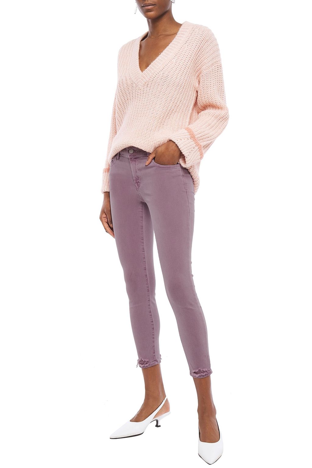 J BRAND Rail cropped mid-rise skinny jeans