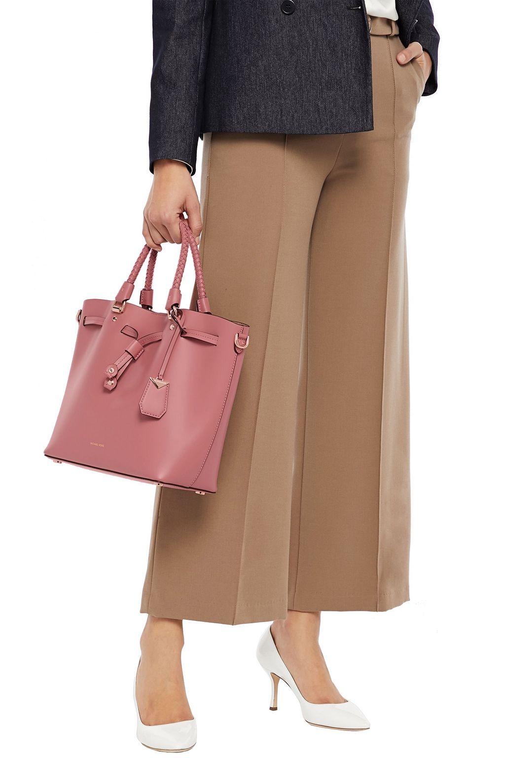 MICHAEL MICHAEL KORS Blakely braid-trimmed leather shoulder bag