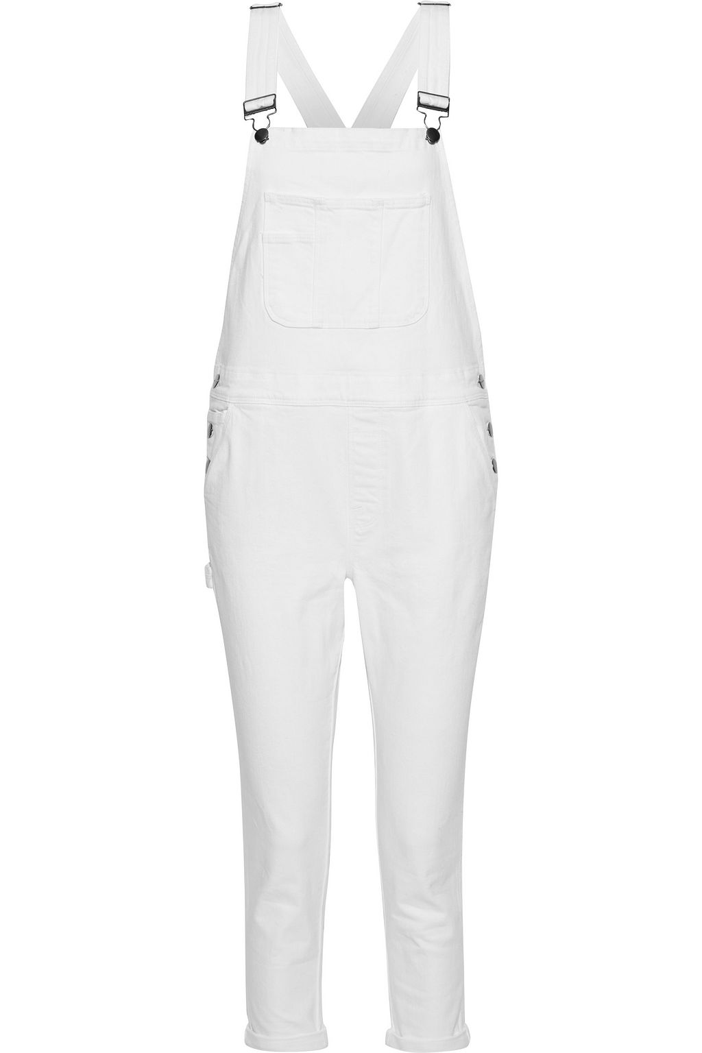 white denim overalls