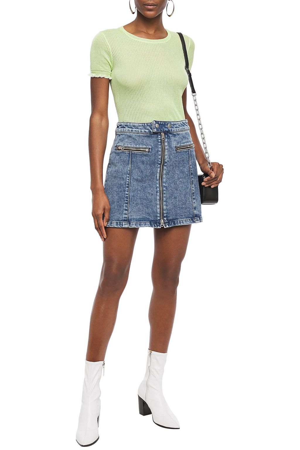 RAG & BONE Ruffle-trimmed ribbed knit top