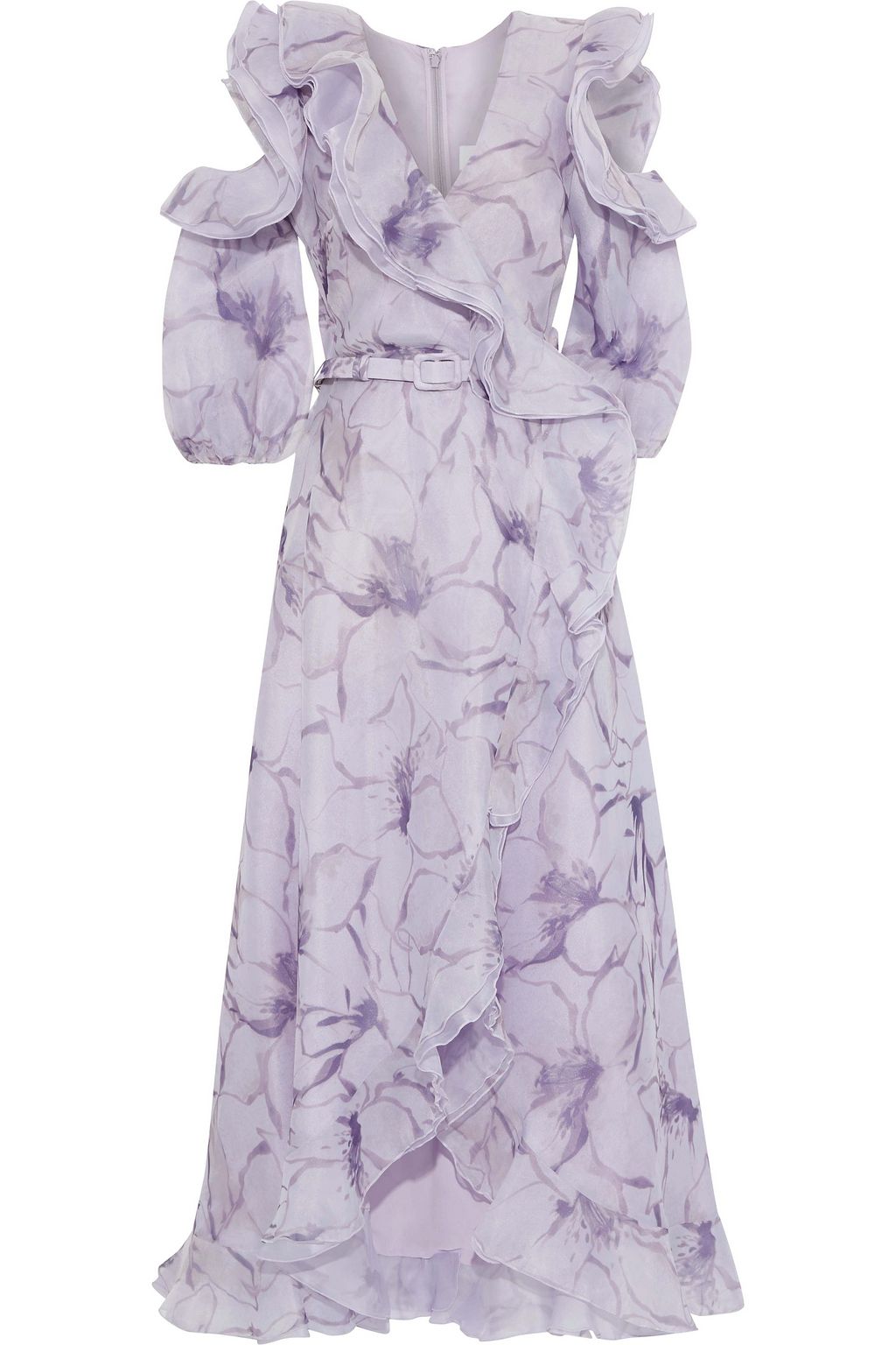 cold shoulder floral maxi dress