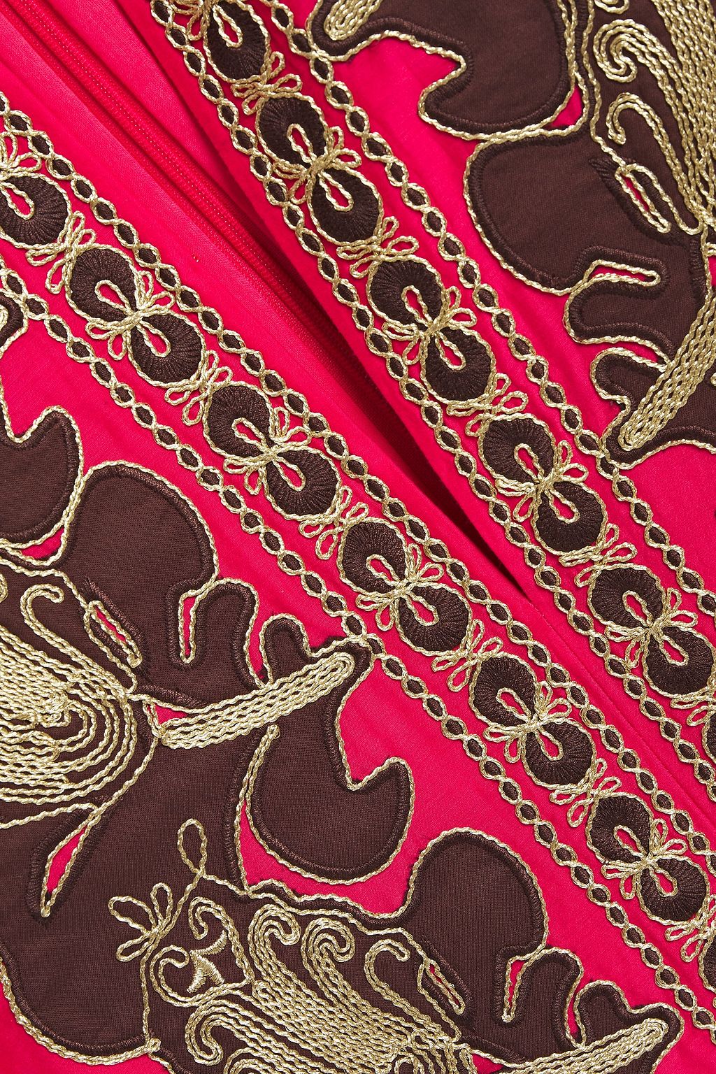 TORY BURCH Embroidered metallic cotton and silk-blend dress