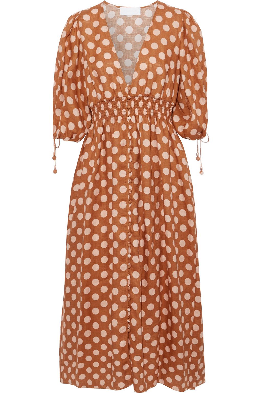 linen polka dot dress