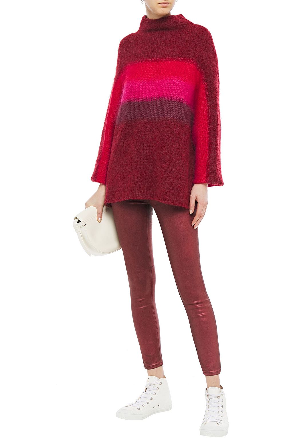 RAG & BONE Coated metallic high-rise skinny jeans