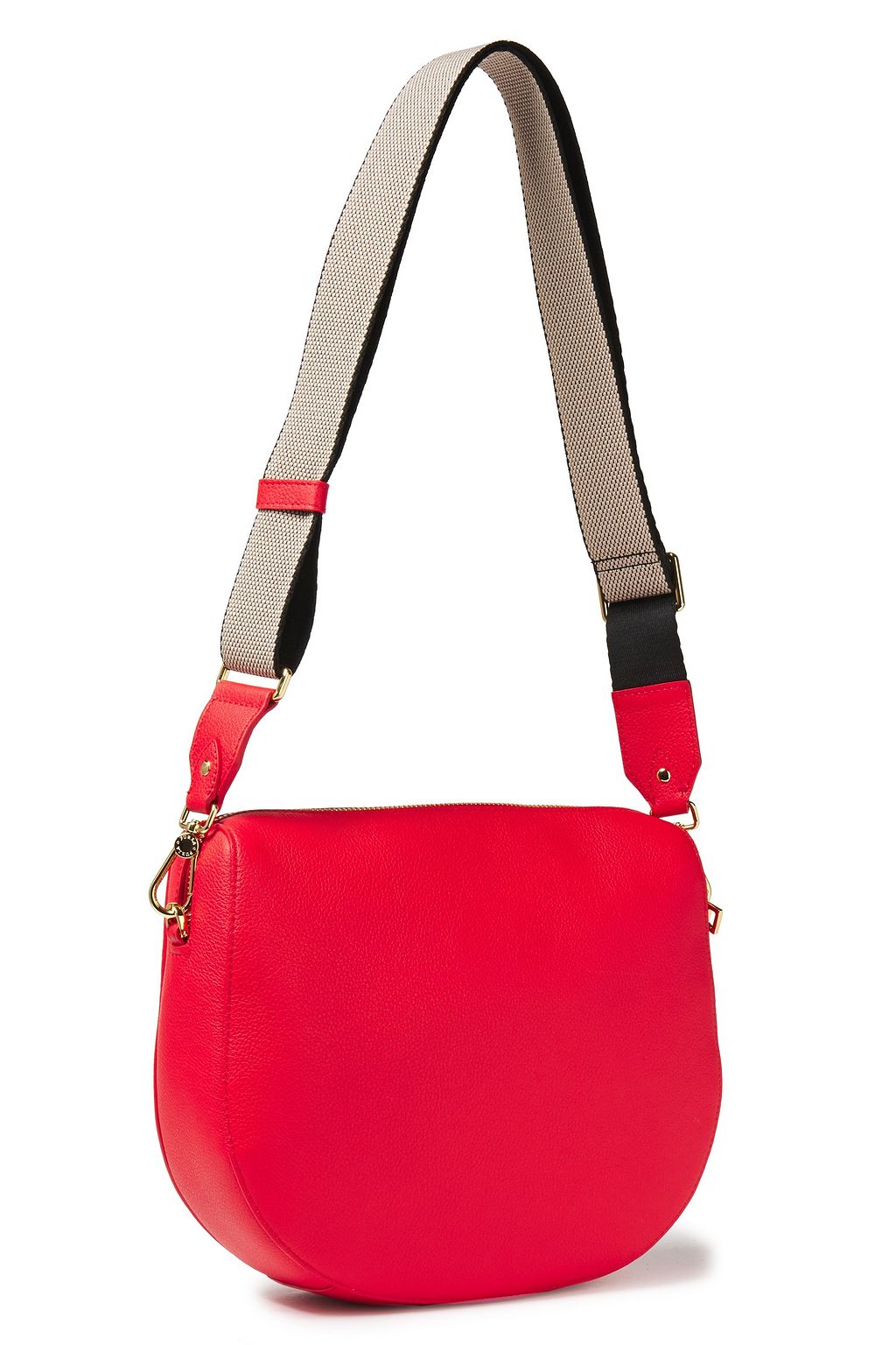 FURLA Gioia S suede-trimmed pebbled-leather shoulder bag