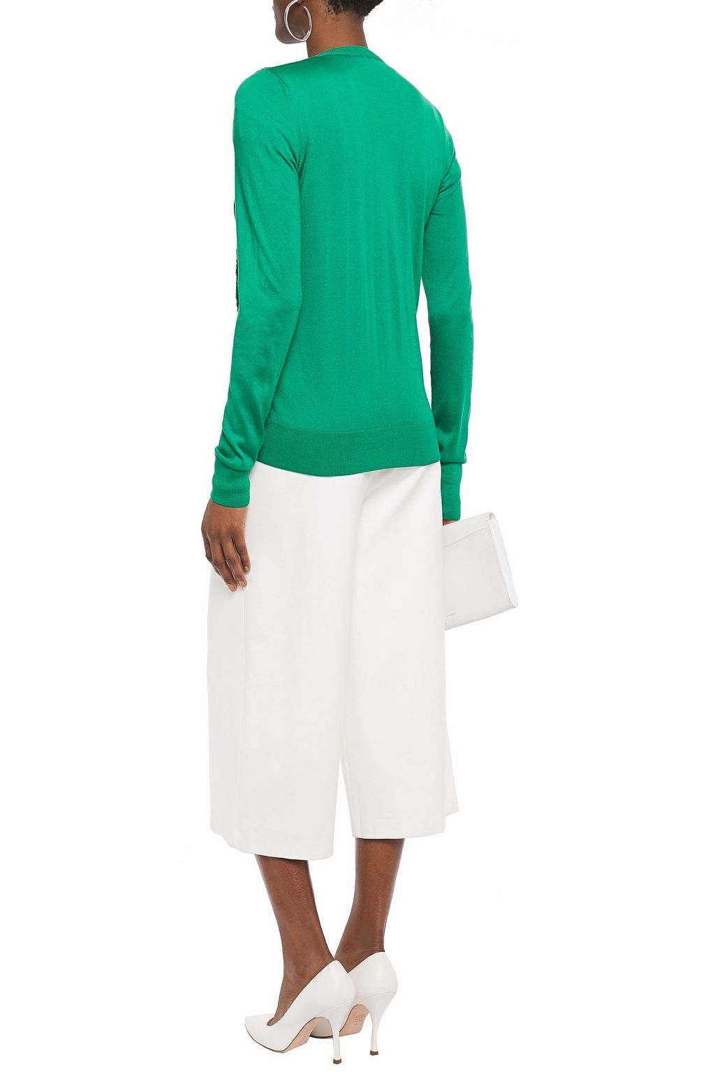 DOLCE&GABBANA Corded lace-paneled silk-blend cardigan
