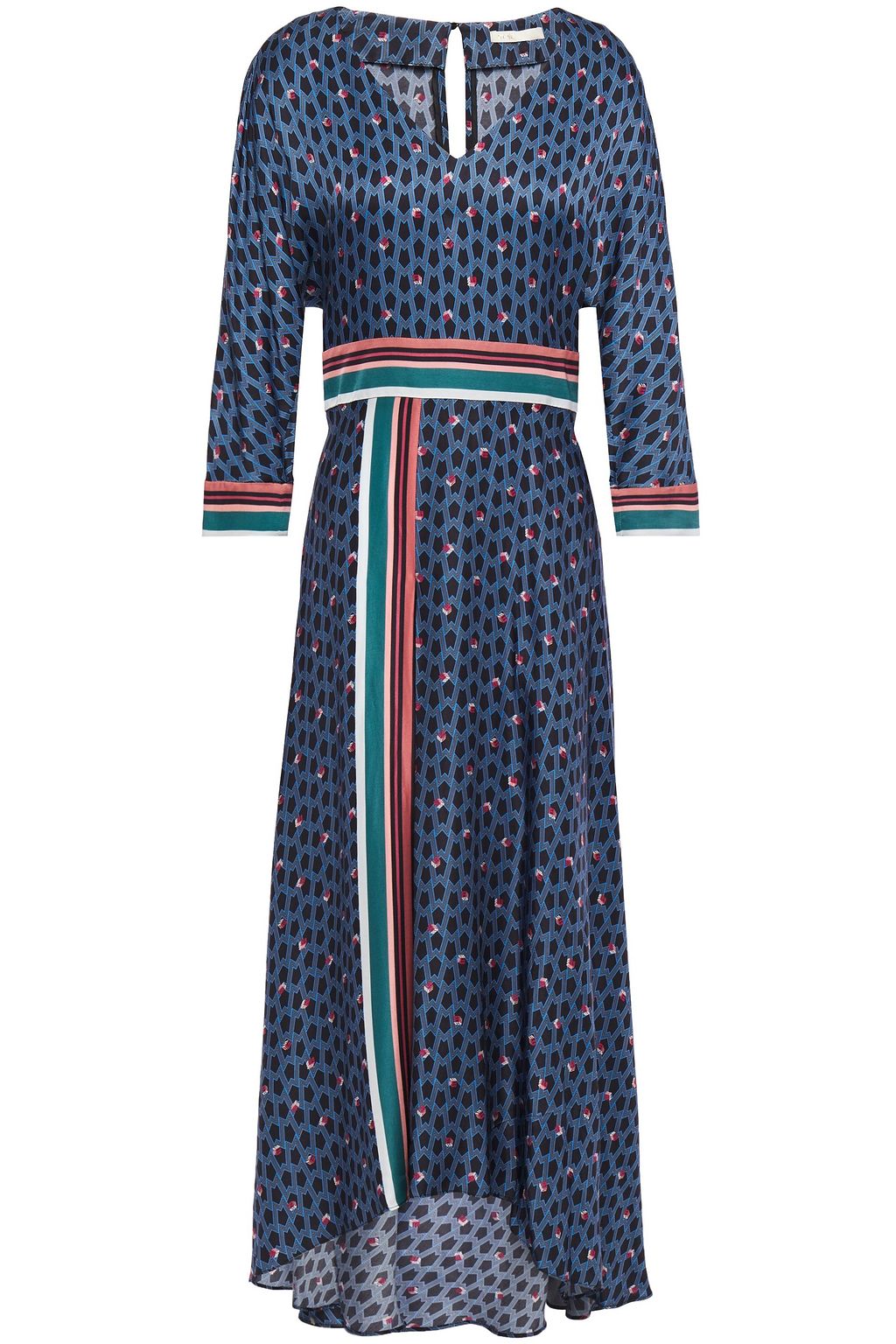 maje midi printed dress in crepe