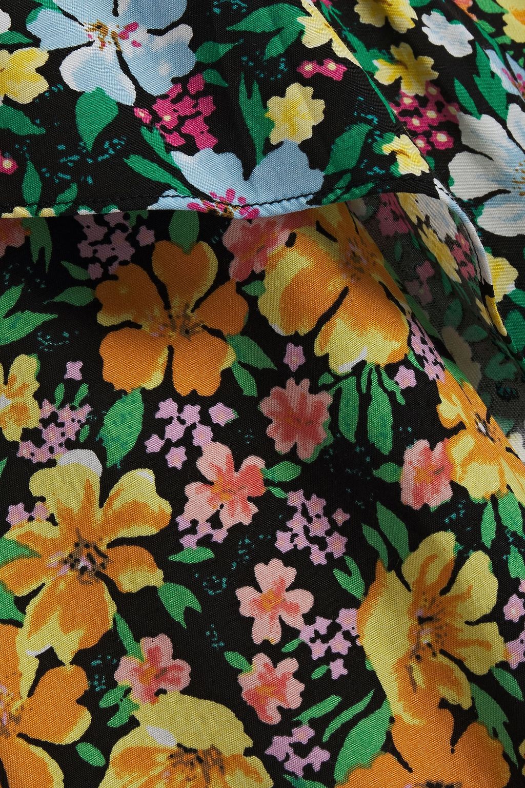 MAJE Asymmetric wrap-effect floral-print crepe midi dress