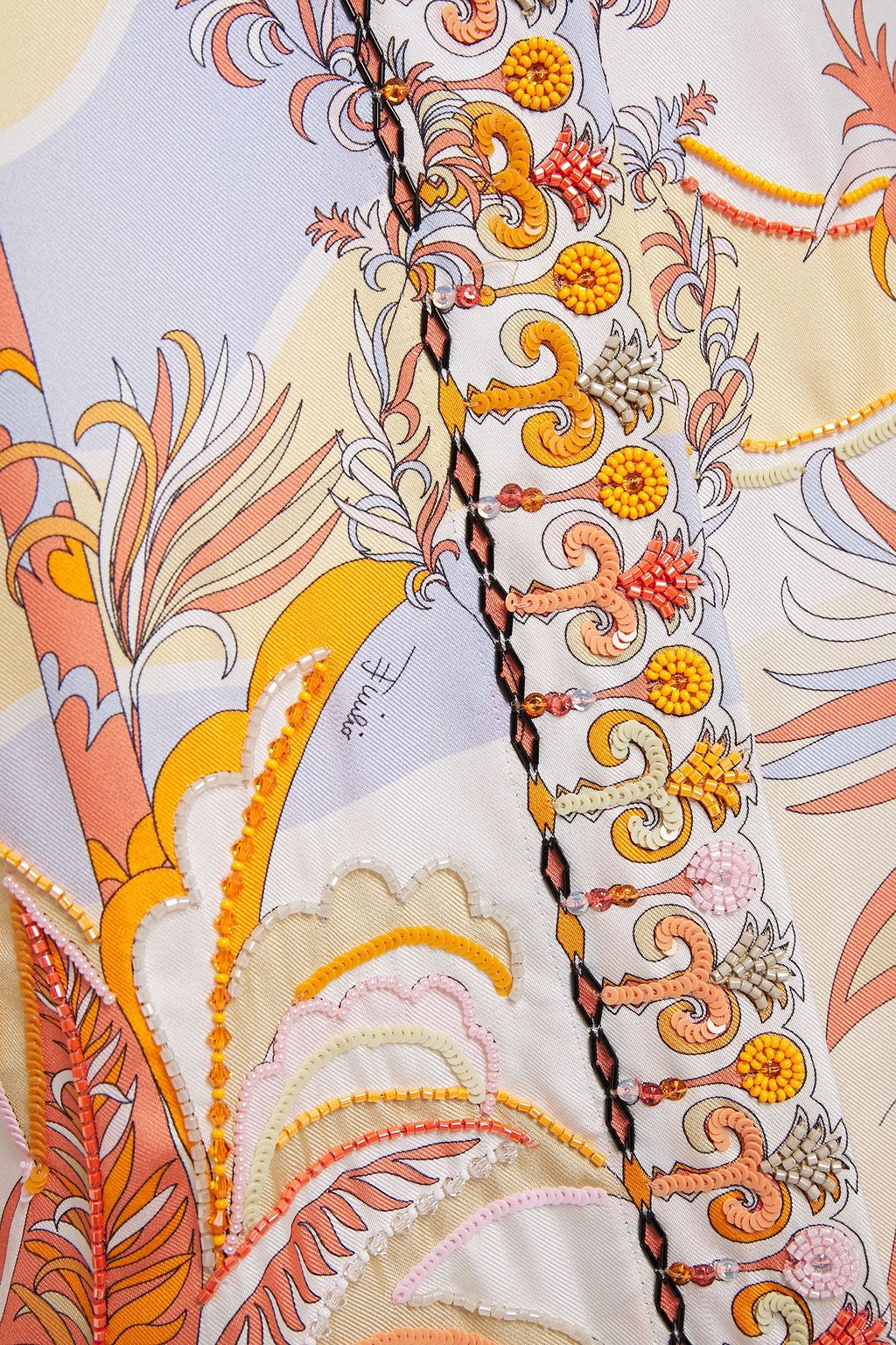 PUCCI Embellished printed silk-twill shirt