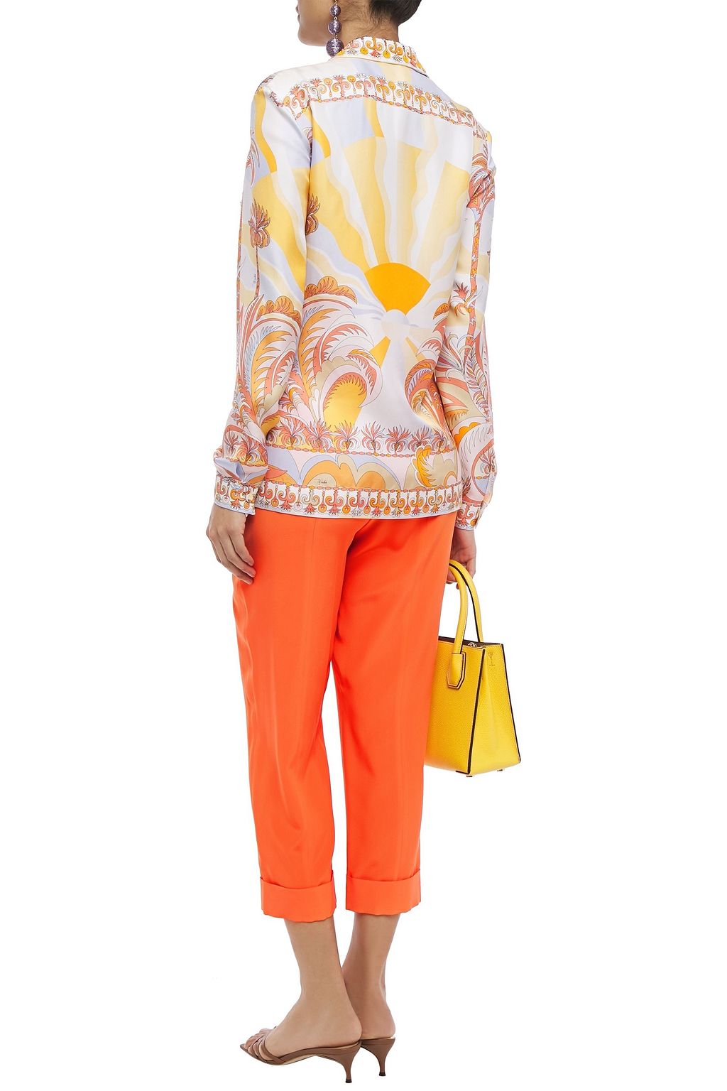 PUCCI Embellished printed silk-twill shirt
