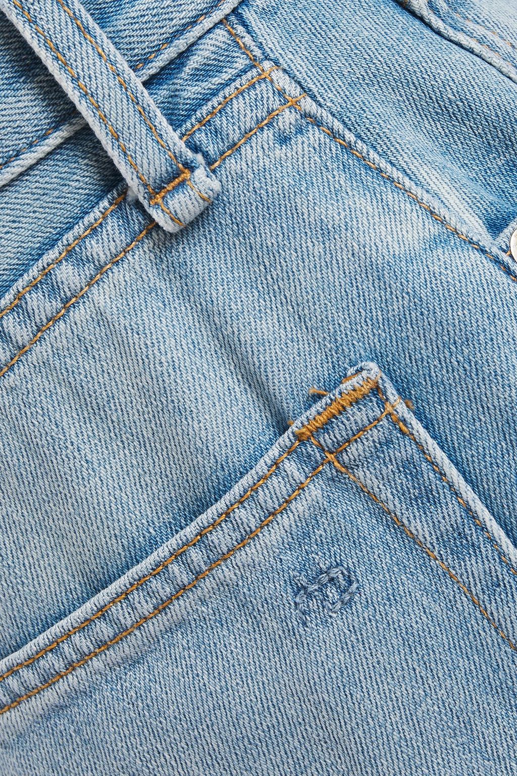 RAG & BONE Clyde distressed denim midi skirt