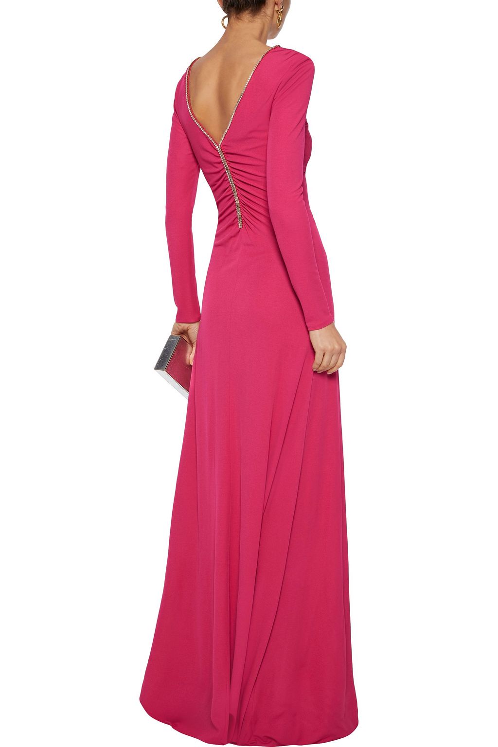 PUCCI Crystal-embellished ruched jersey maxi dress
